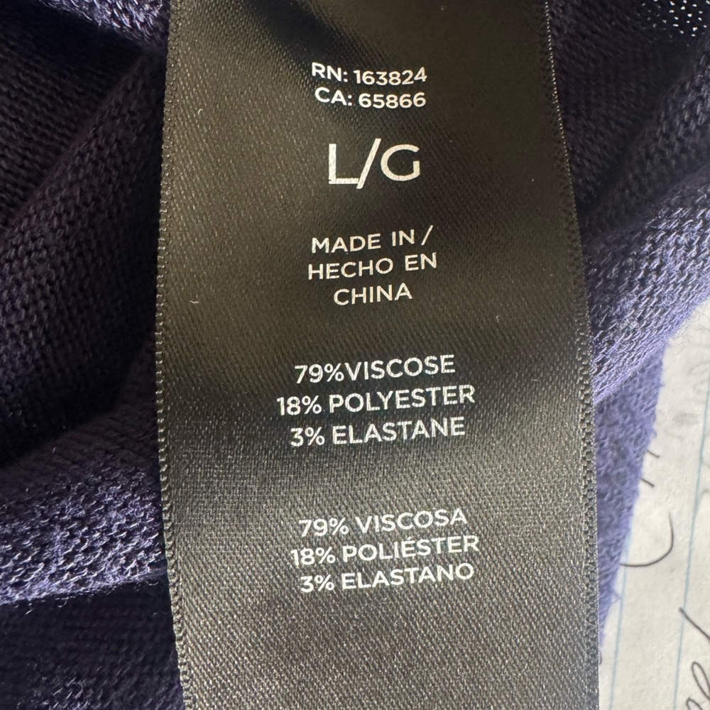 Well Worn Ladies Large Deep Blue Slub Material V-Neck Drop Shoulder Sweater. EUC - Picture 7 of 8